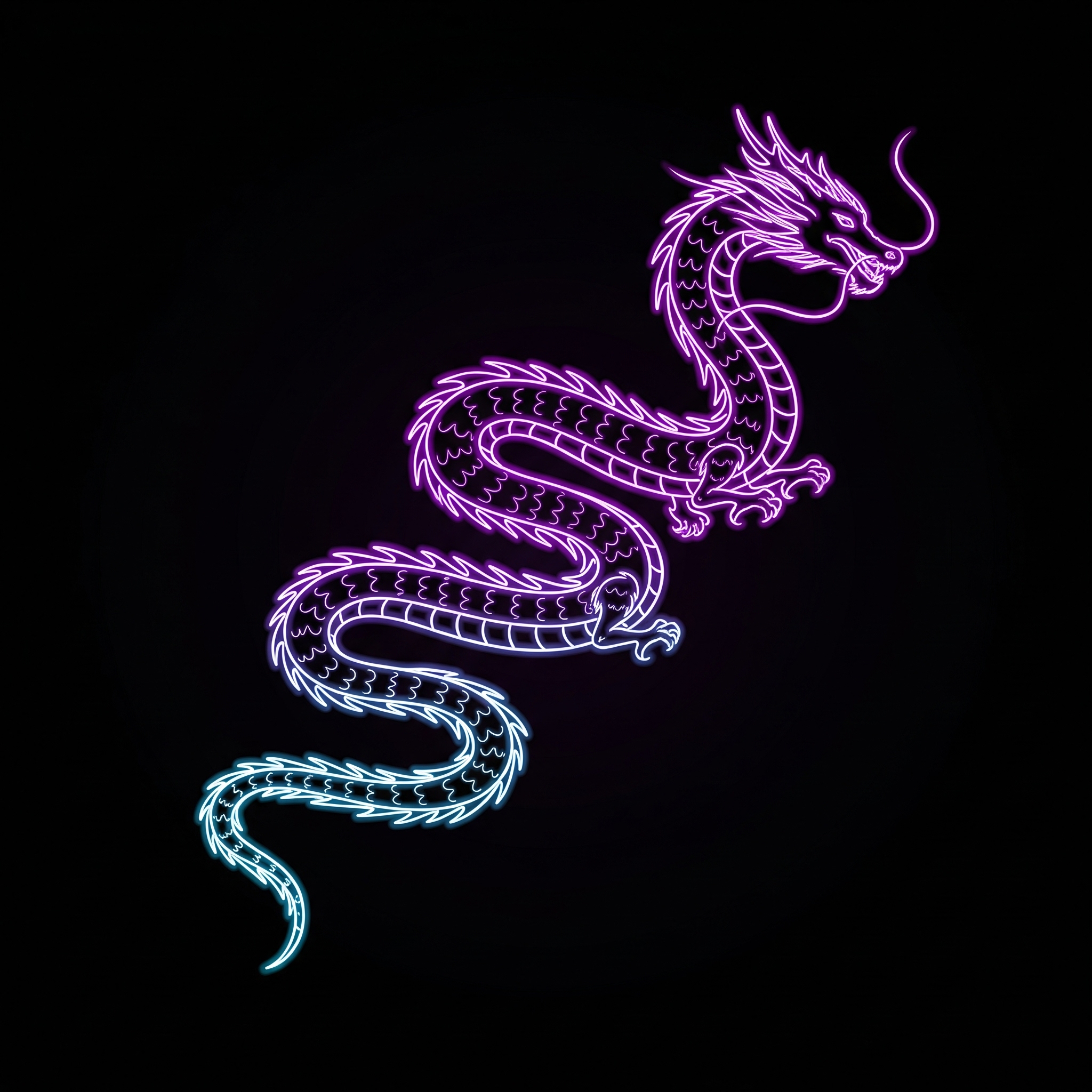 A serpentine dragon interacting with a futuristic UI, representing liquidity range management.